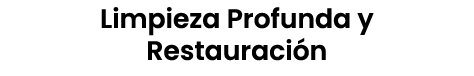 Limpieza Profunda y Restauraci n 